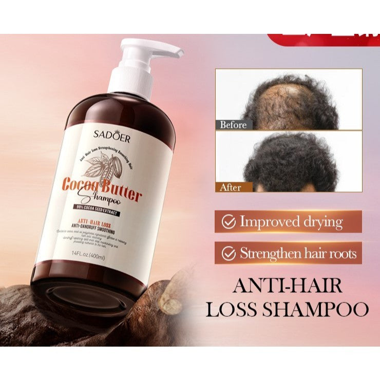 Sadoer Cocoa Butter Shampoo 400ml Anti Hair Loss